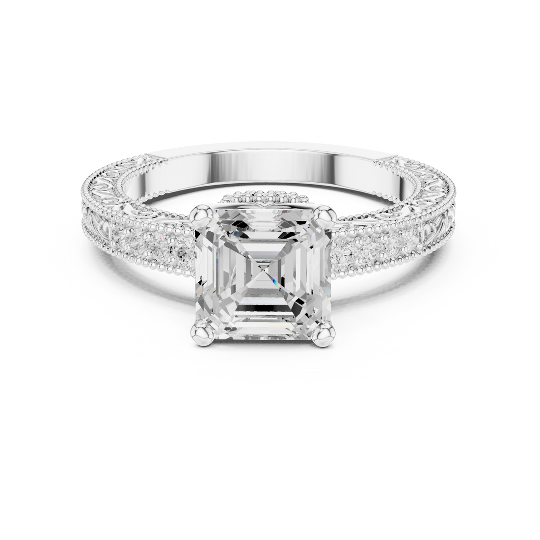 Vintage Ring - Emerald | DDLR-976 - Rose Gold