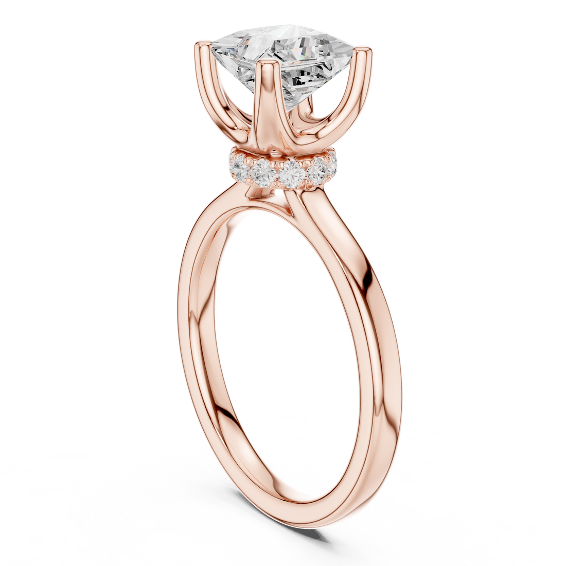 DDLR-176 -PR - Solitaire Princess Ring - White Gold