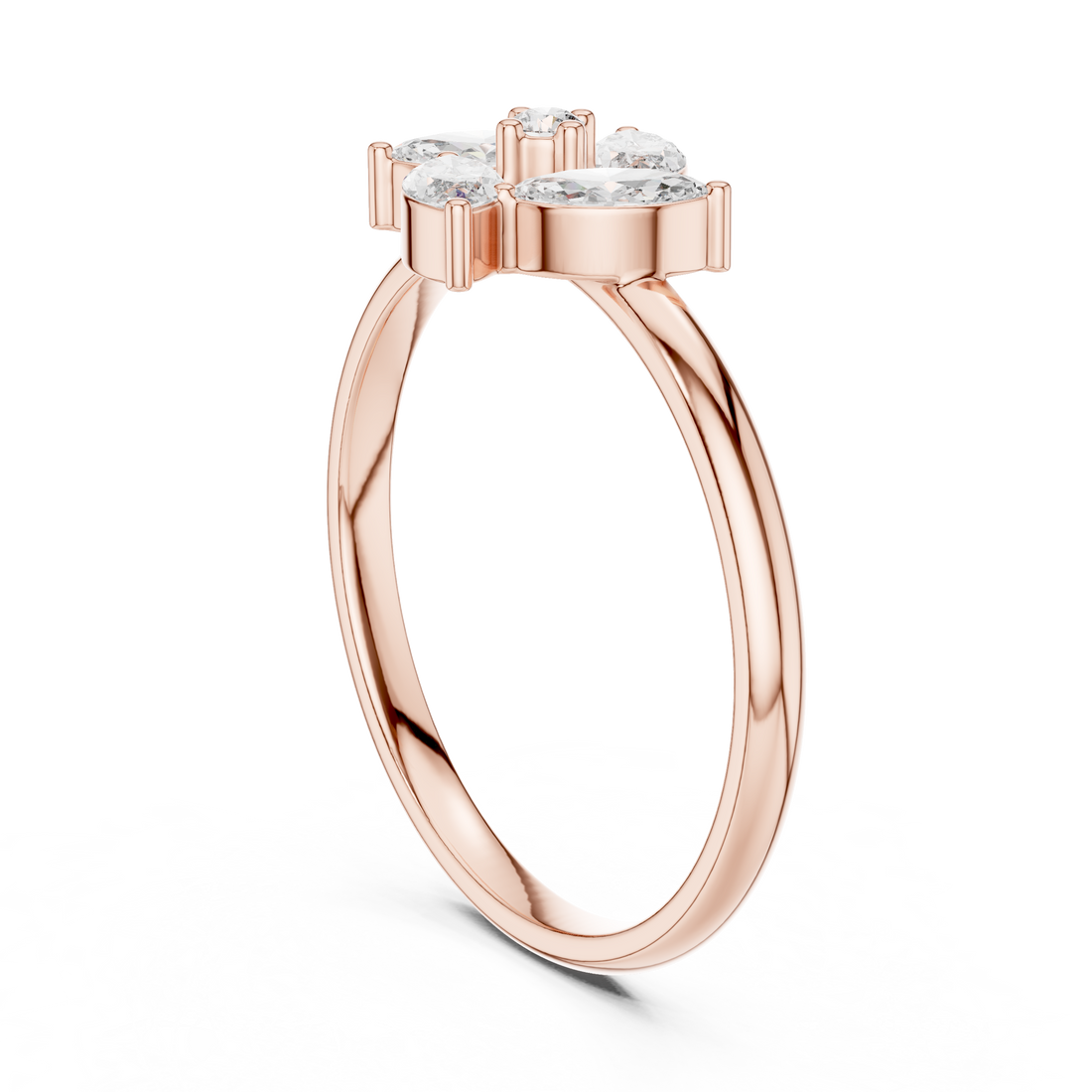 1 (265) - Fashion Round Ring - White Gold