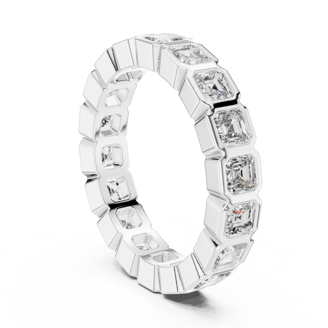 DDLR-219 - Eternity Emerald Ring - White Gold