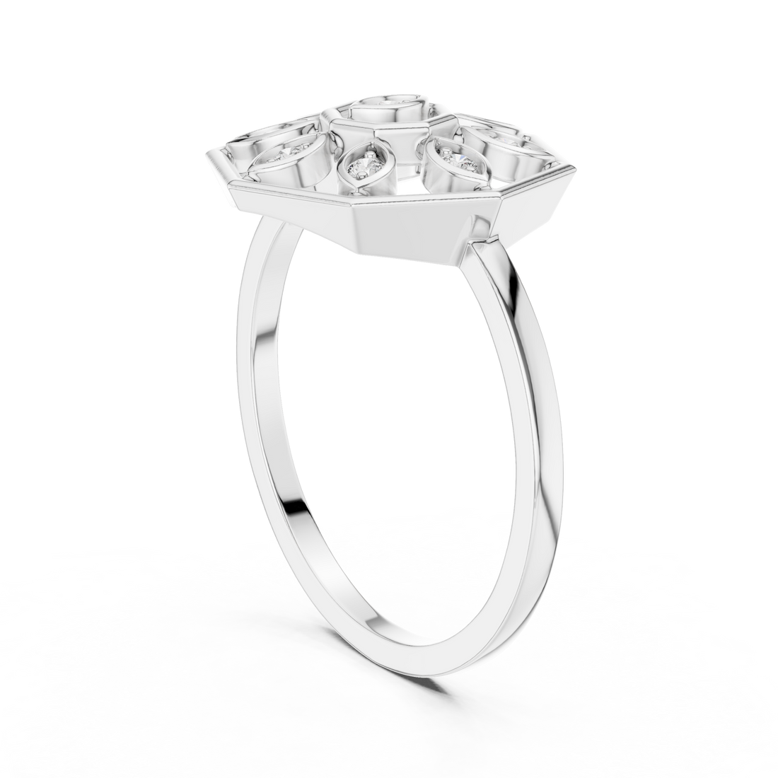 DR-6253 - Fashion Unknown Ring - White Gold