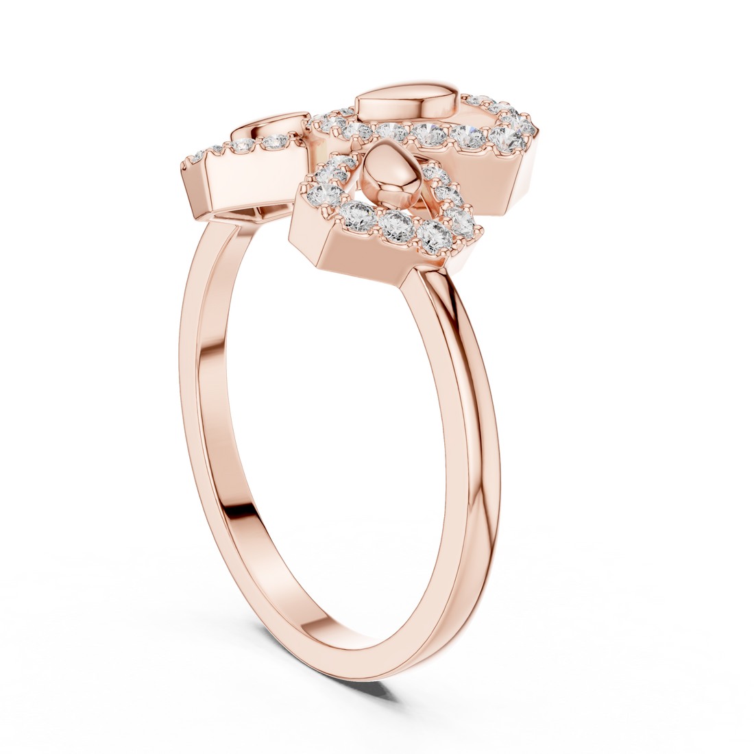 LR-01 (81) - Fashion None Ring - White Gold