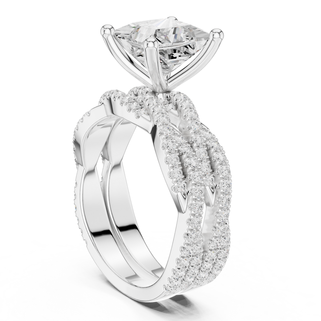 Fashion Ring - Princess | DDLR-300-PR - White Gold