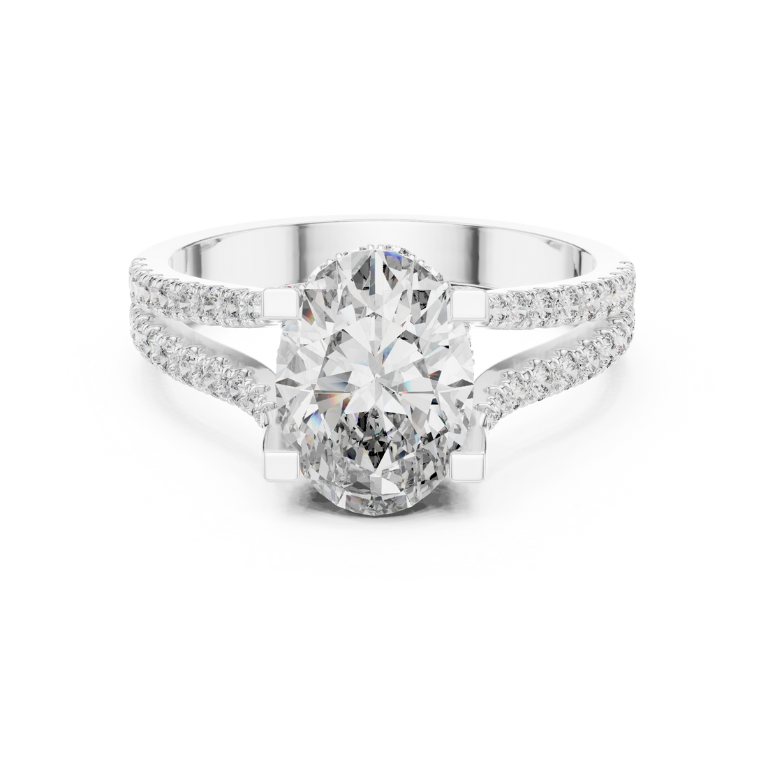 Split Shank Ring - Oval | DDLR-183 - Rose Gold