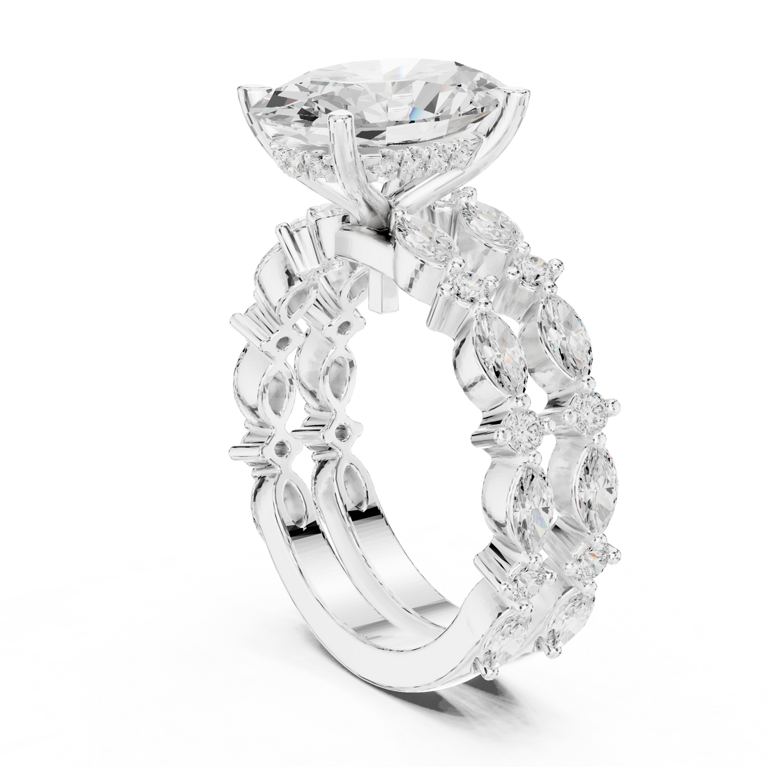 DDLR-301 - Solitaire Oval Ring - White Gold