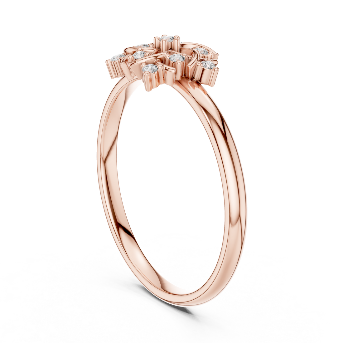 1 (273) - Fashion Round Ring - White Gold