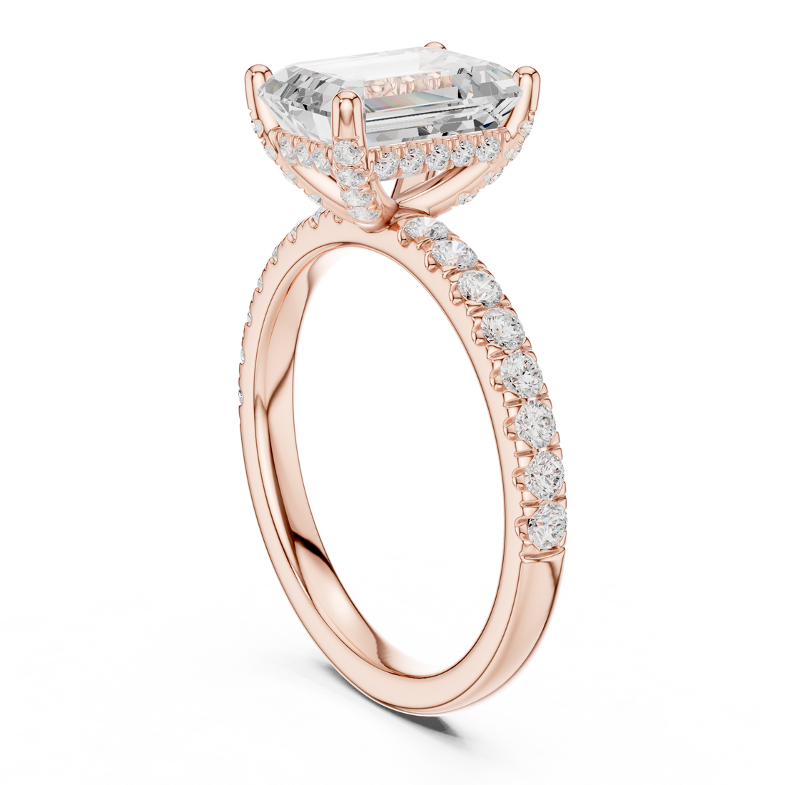 DDLR-161-EM - Solitaire Emerald Ring - White Gold