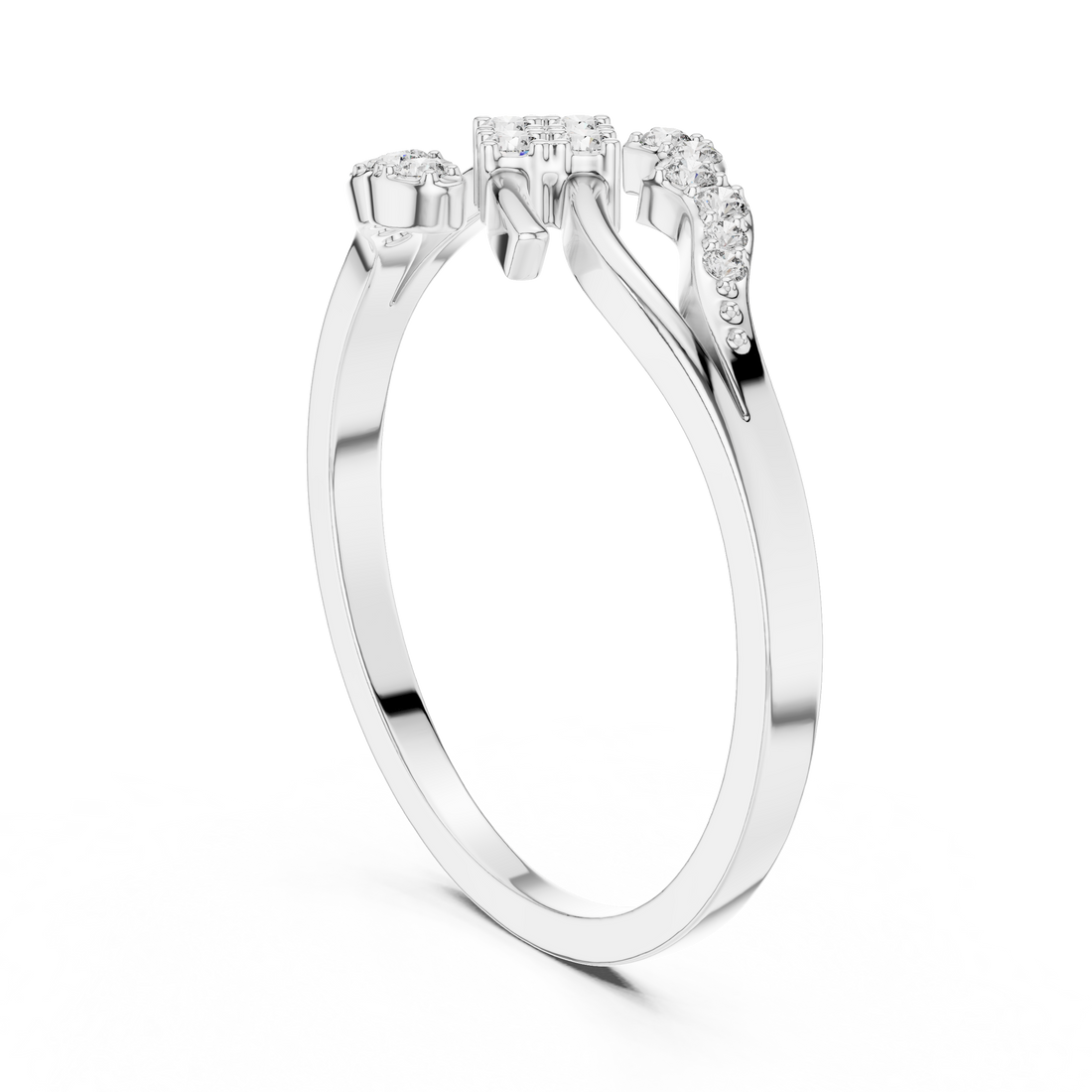 DR-6301 - Fashion Round Ring - White Gold
