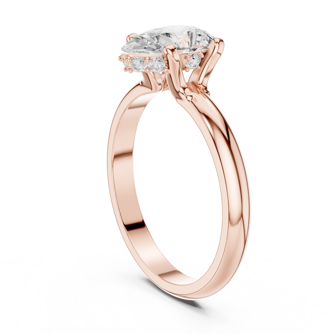 DDLR-1059 - Solitaire Pear Ring - White Gold