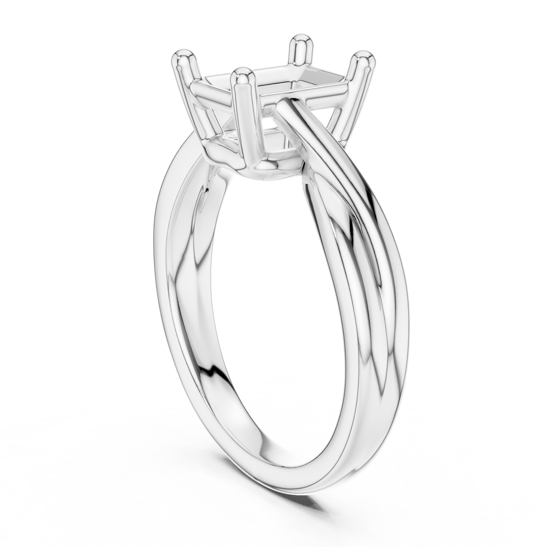 DDLR-112 - R00705-RA - Solitaire Radiant Ring - White Gold