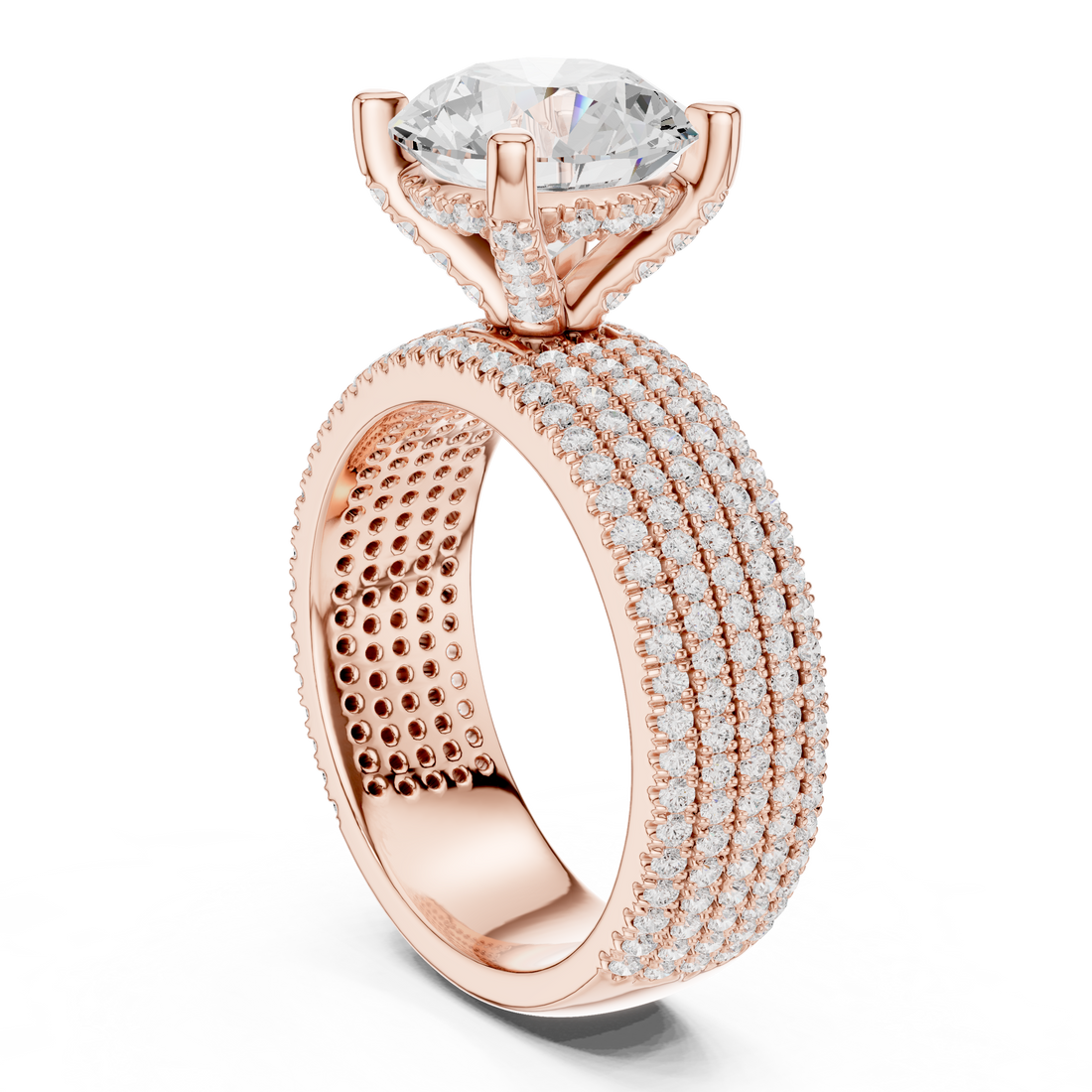 DDLR-1021 - Solitaire Round Ring - White Gold