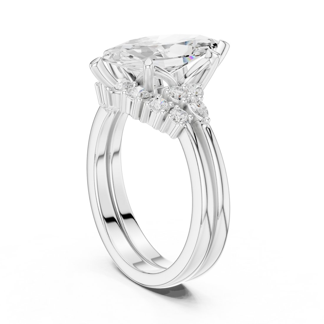 DDLR - 440 - MARQUISE - Solitaire Marquise Ring - White Gold