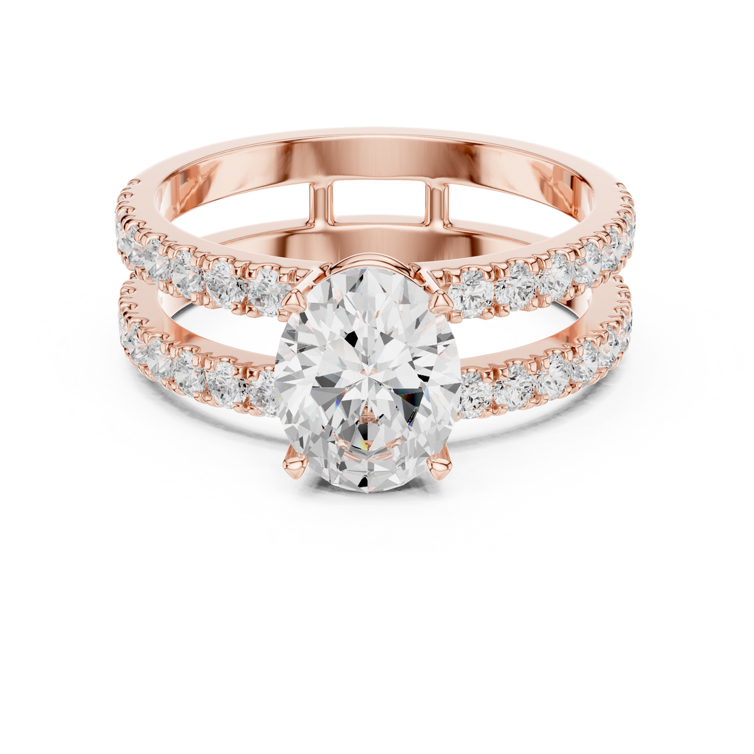 Split Shank Ring - Oval | DDLR-1060 - Rose Gold