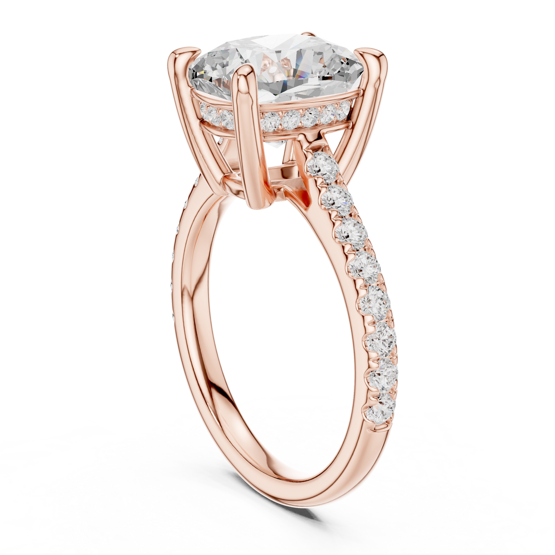 DDLR-250 -ECU - Solitaire Cushion Ring - White Gold