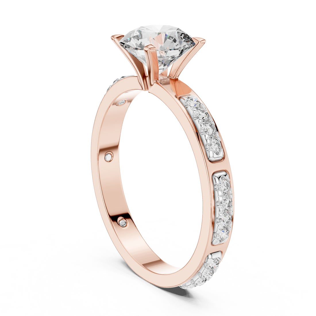 LR-0039 - Solitaire Round Ring - White Gold