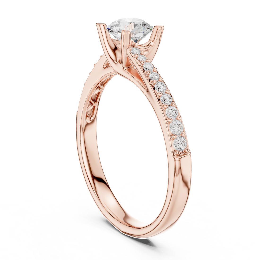 LR-0302 - Solitaire Round Ring - White Gold