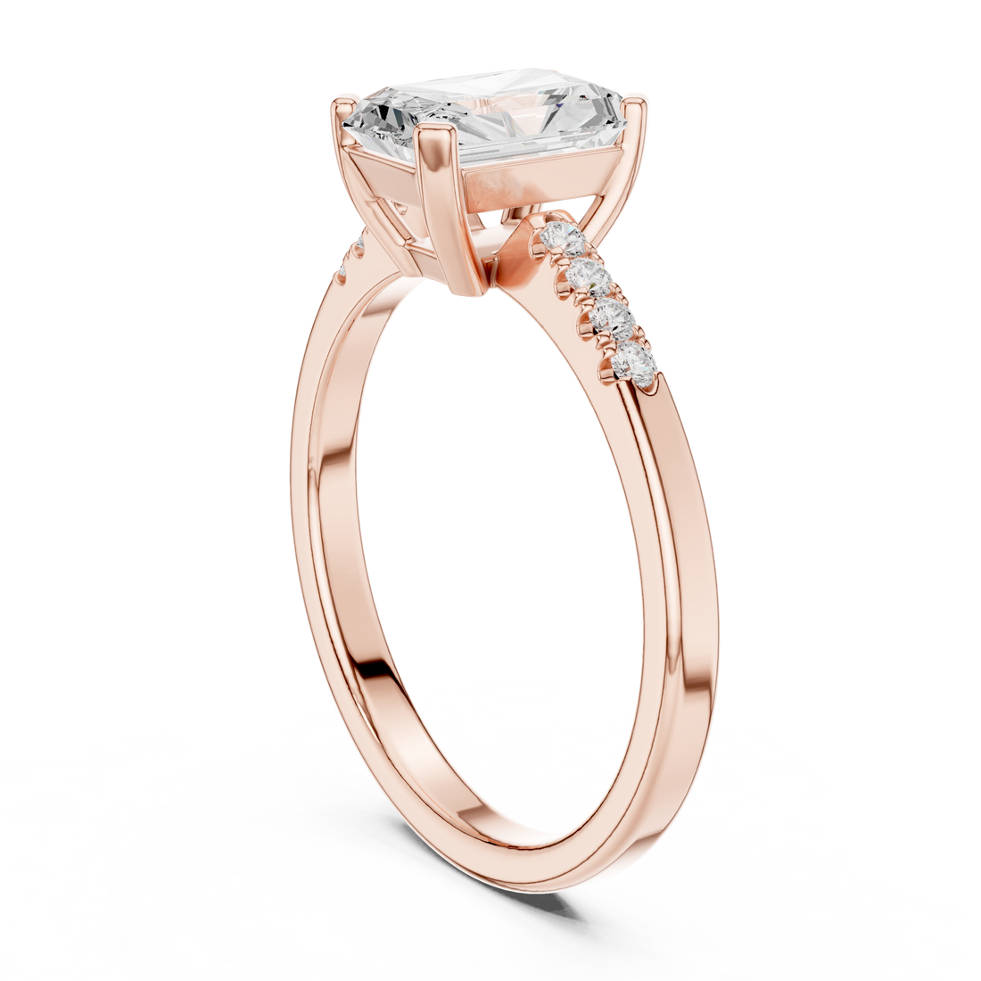 DDLR-479 - Solitaire Radiant Ring - White Gold