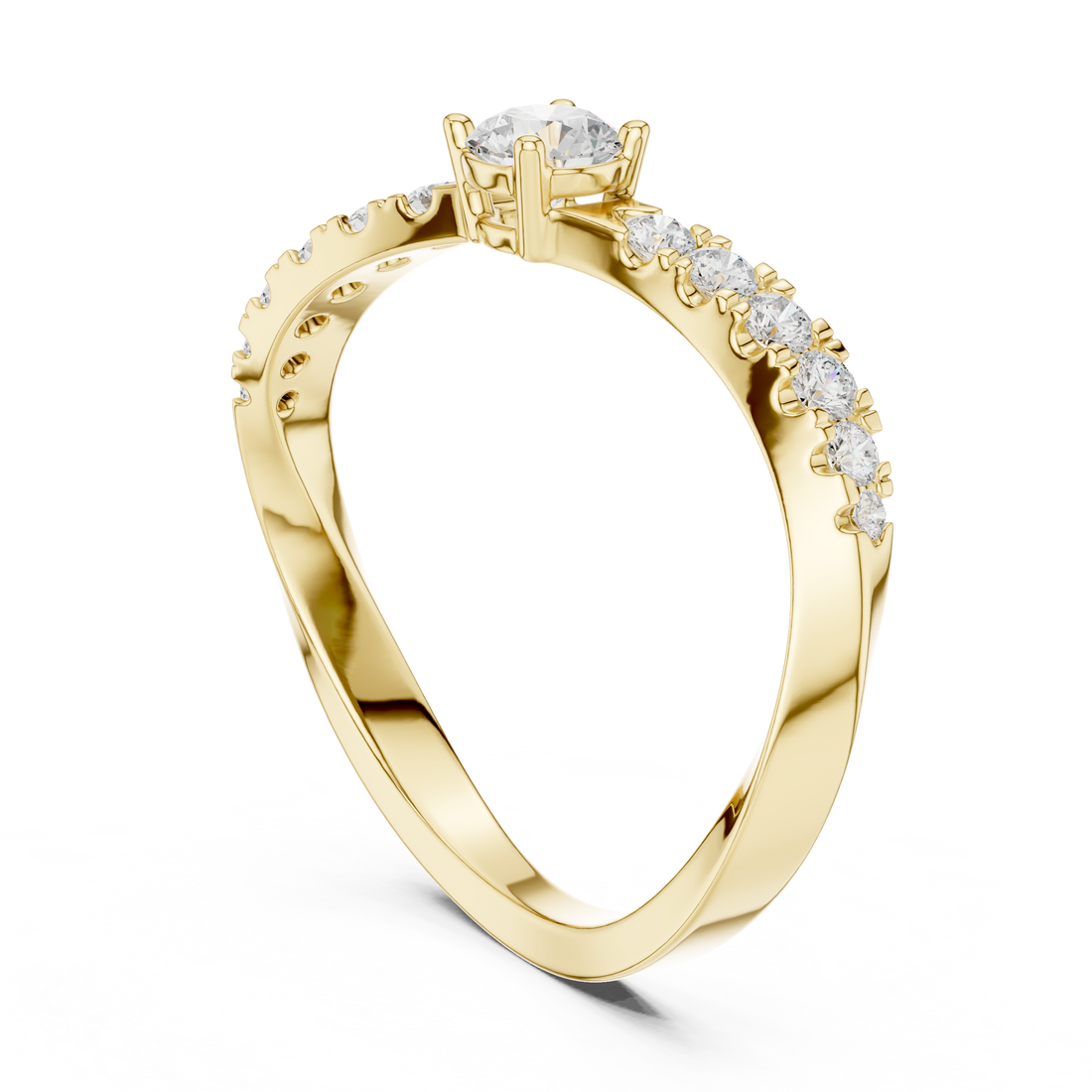 SBWR(57) - Fashion Round Ring - White Gold