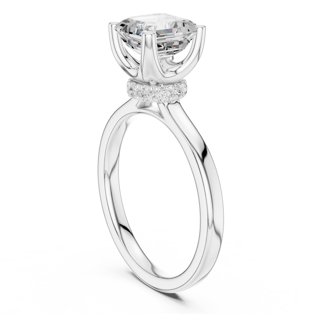 DDLR-176 -AC - Solitaire Asscher Ring - White Gold