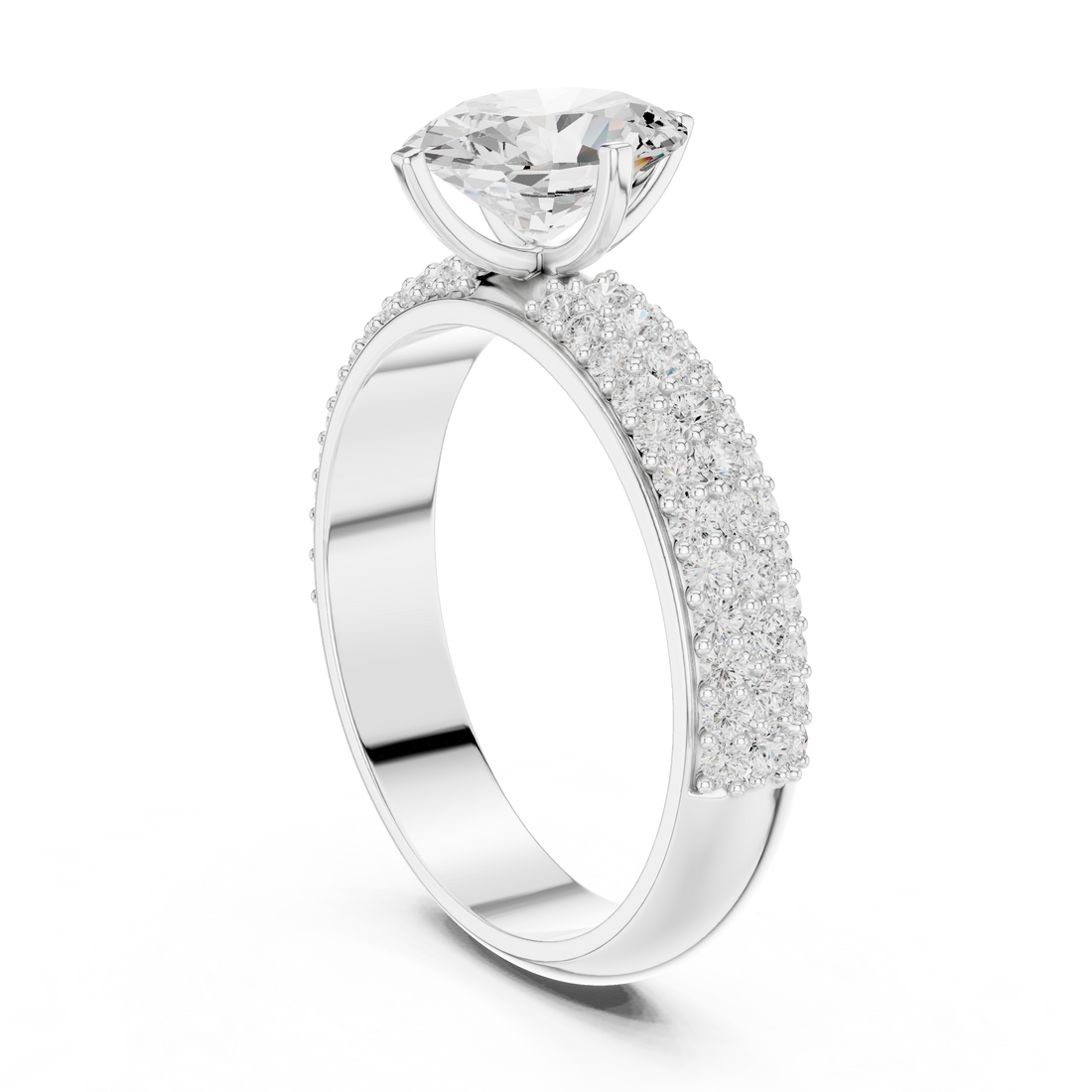 DDLR-1051 - Solitaire Oval Ring - White Gold