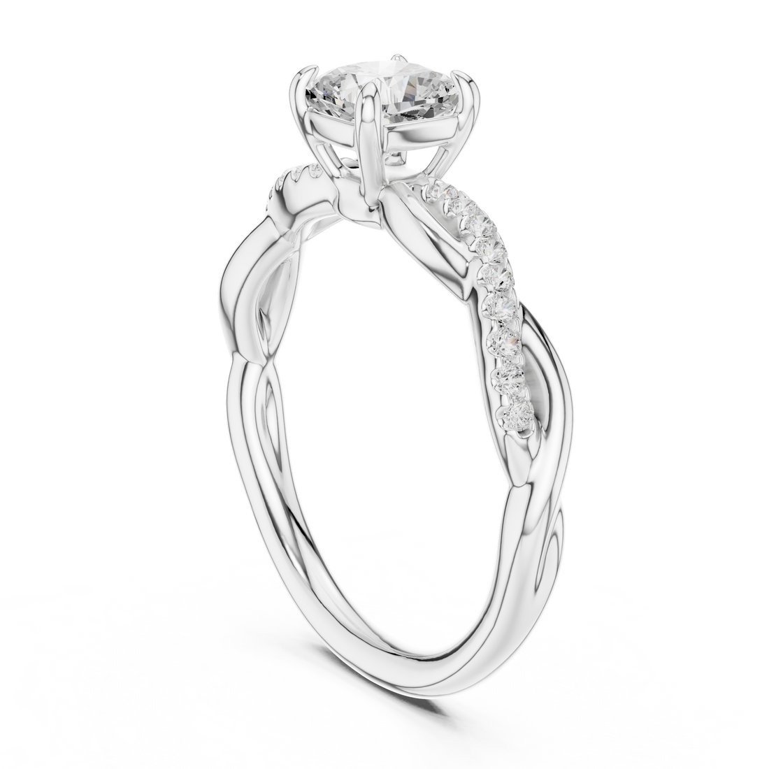 DDLR-591 - Solitaire Cushion Ring - White Gold