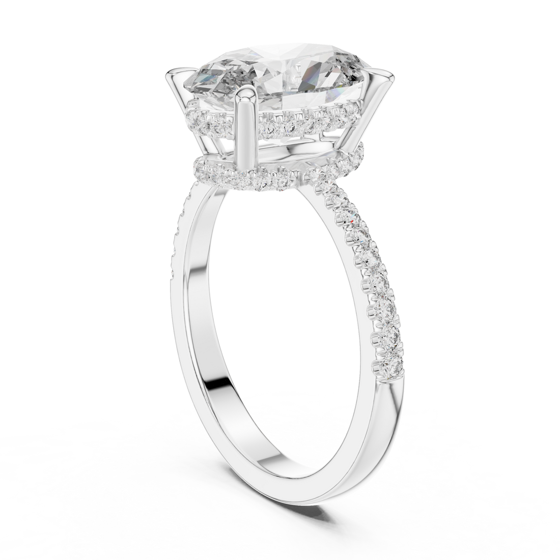 DDLR-251 - Solitaire Oval Ring - White Gold