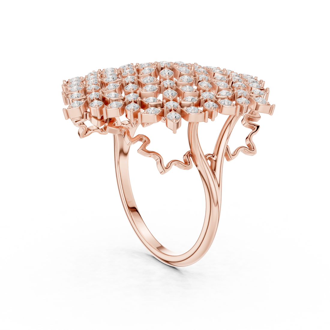 SBWR(47) - Fashion Round Ring - White Gold