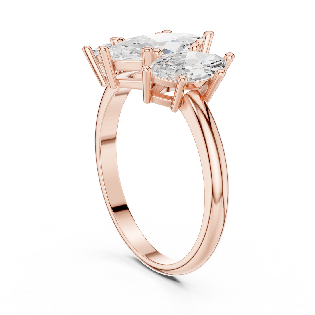 DDLR-1106 - Three Stone Marquise Ring - White Gold