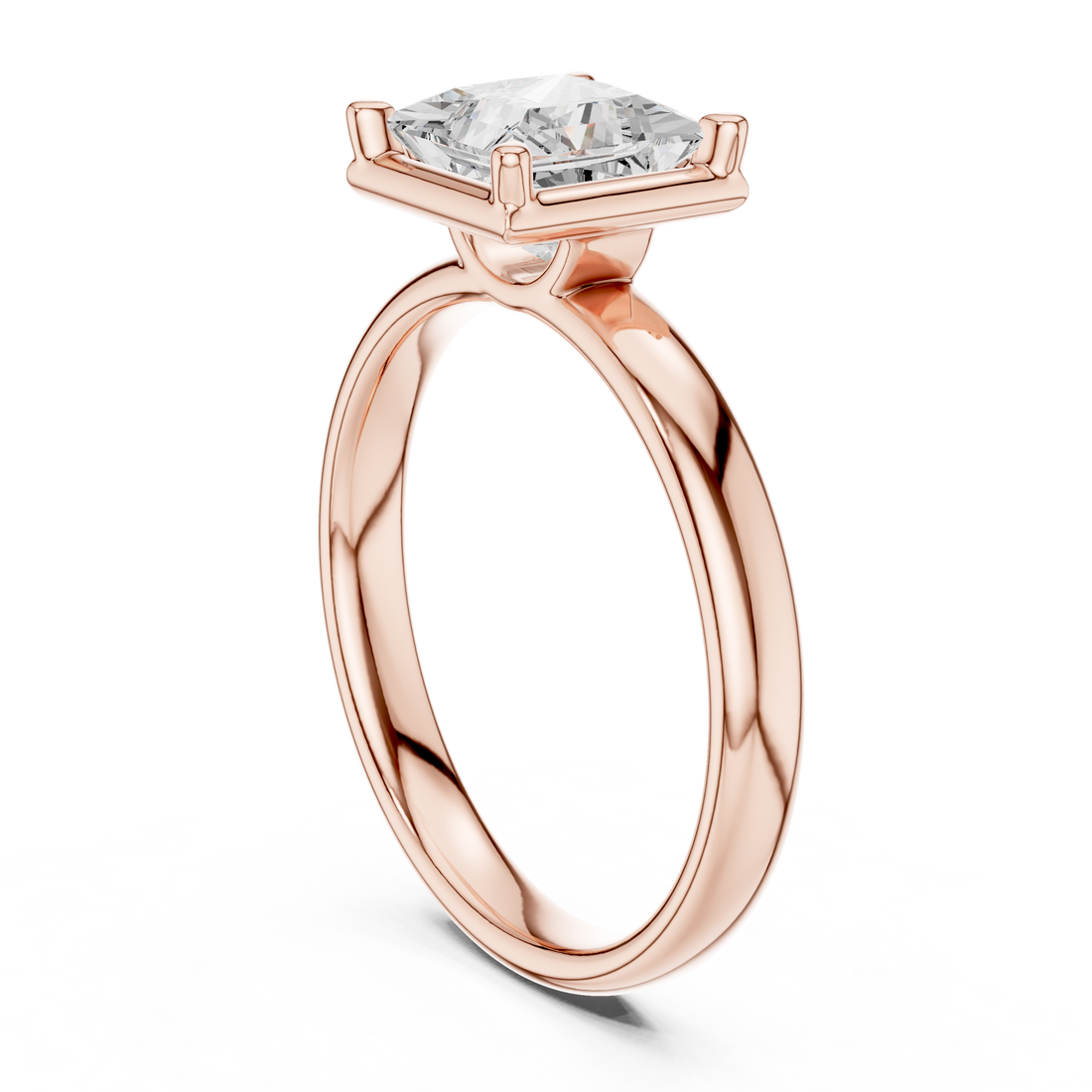 10 PR - Solitaire Princess Ring - White Gold