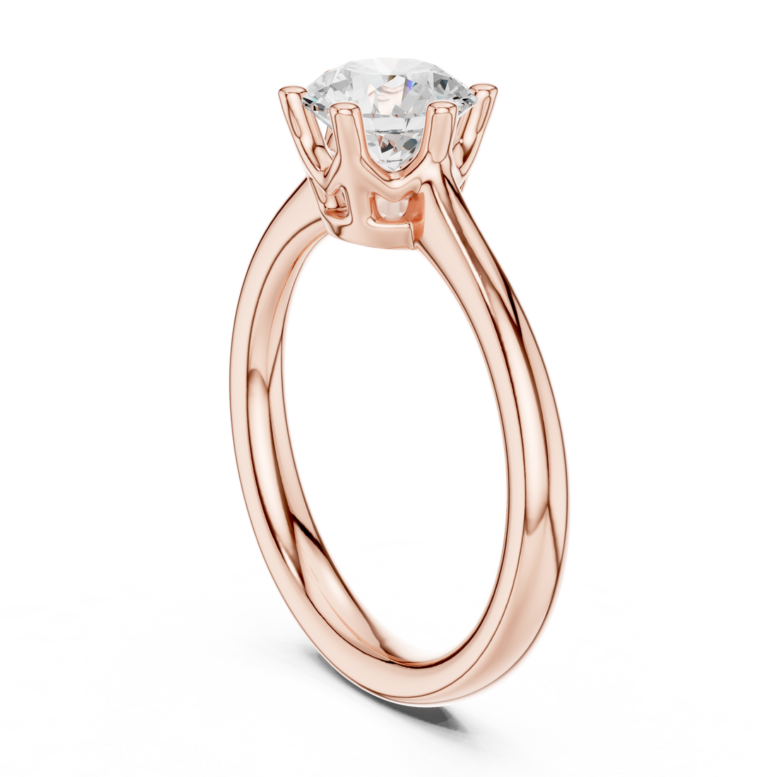 DDLR-558 - Solitaire Round Ring - White Gold