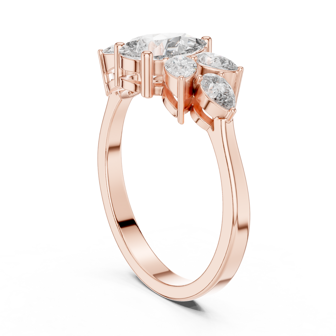 AVBLR-132 - Fashion Pear Ring - White Gold