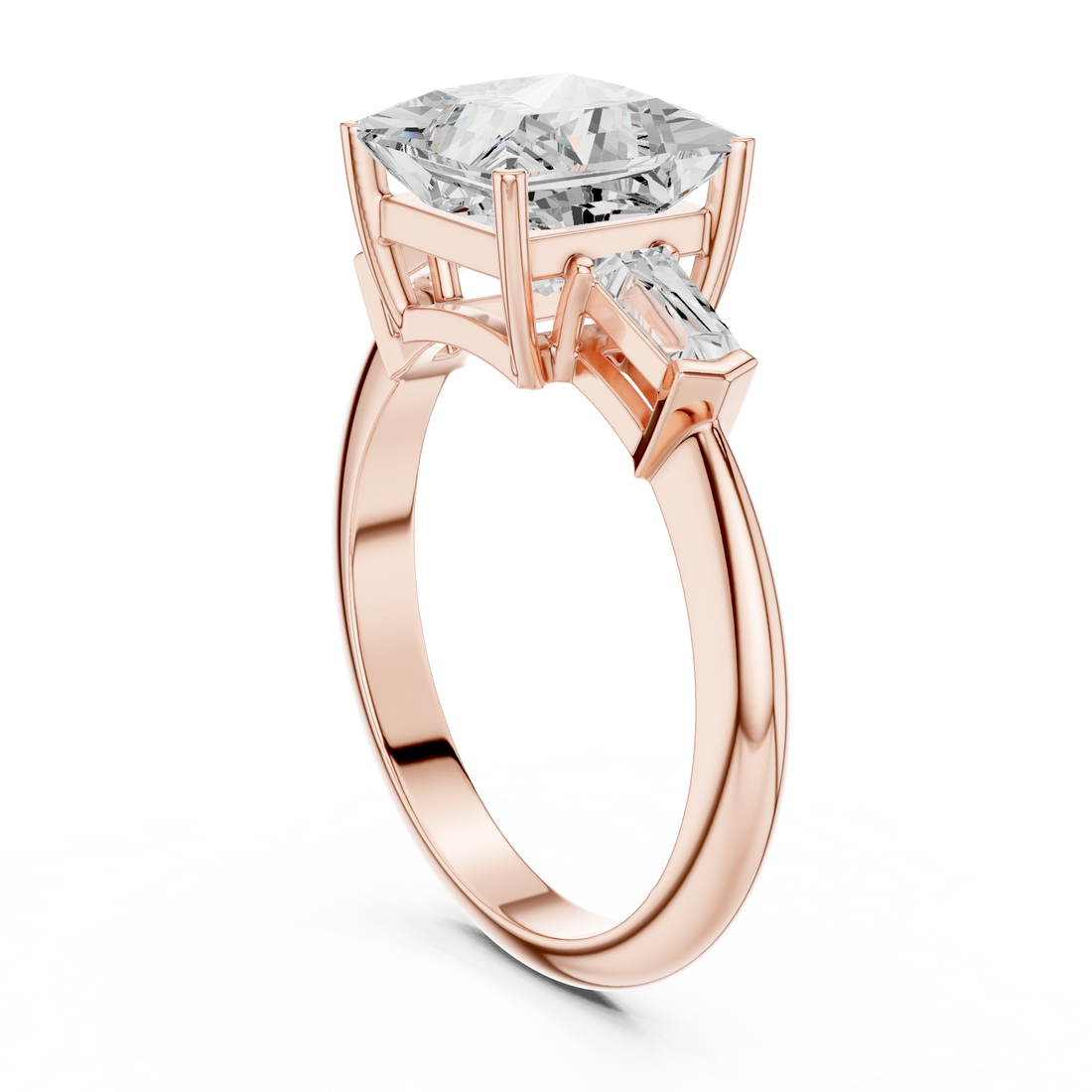 67 PRI - Three Stone Princess Ring - White Gold