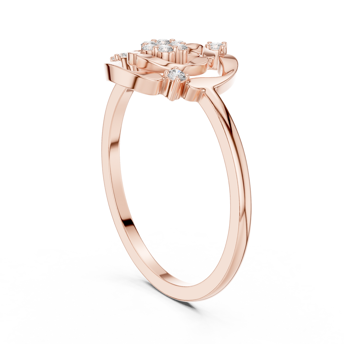 DR-6199 - Fashion Round Ring - White Gold