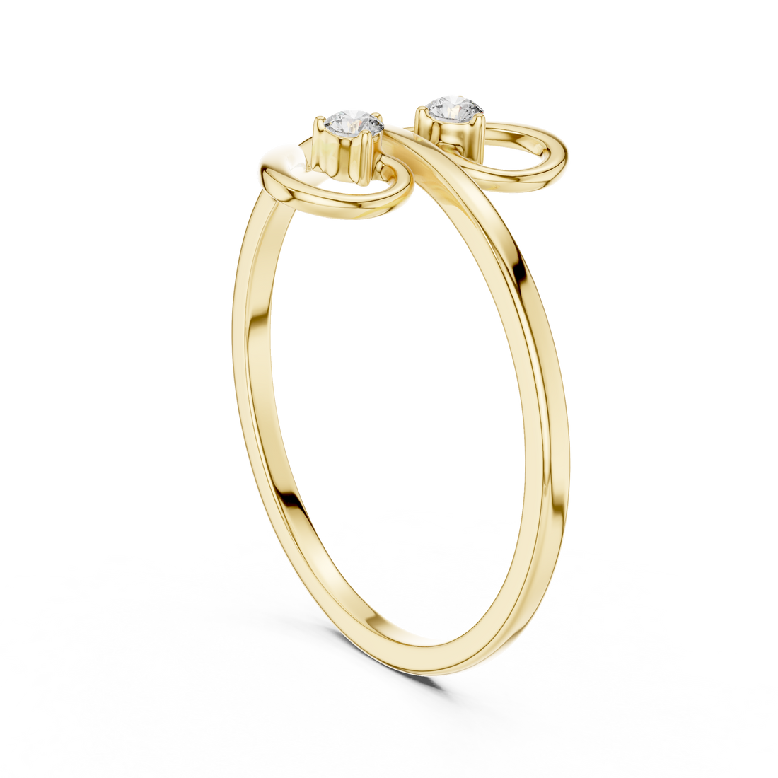 1 (246) - Fashion Round Ring - White Gold