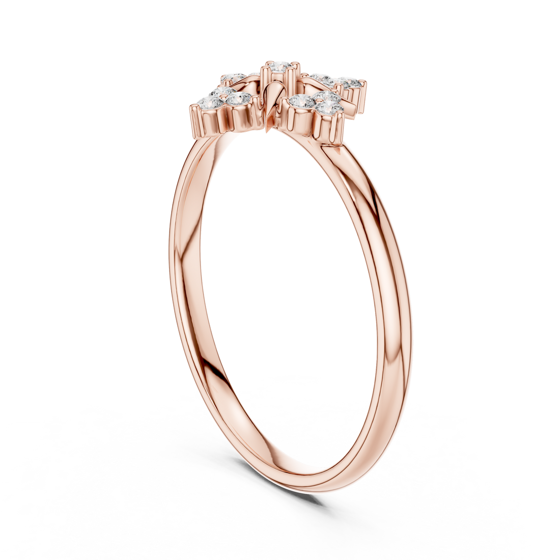 1 (436) - Fashion Round Ring - White Gold