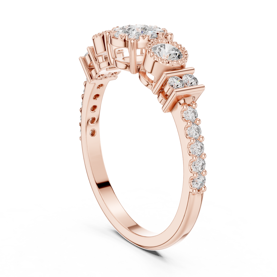 19#120027 - Fashion Round Ring - White Gold