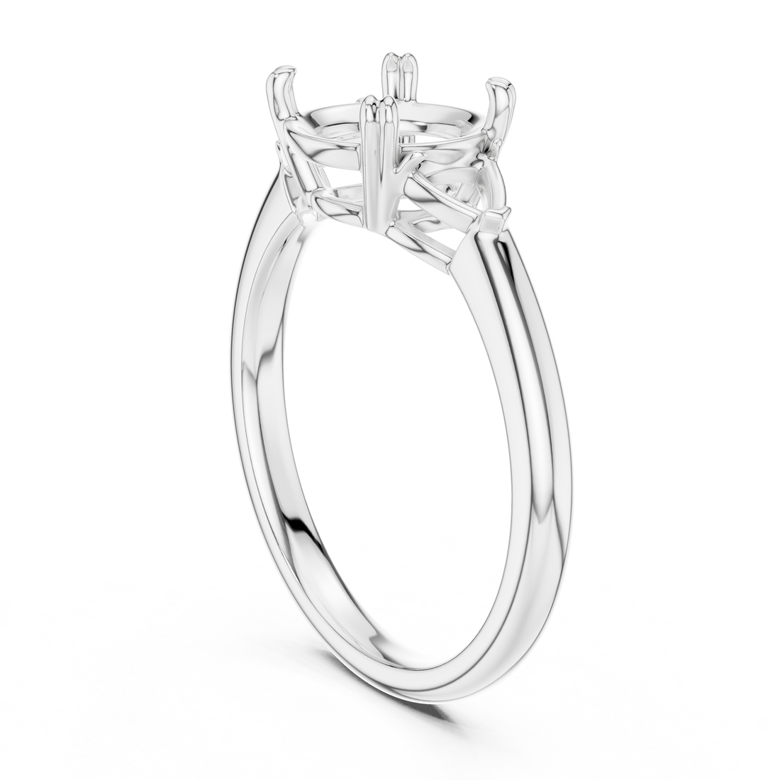 DDLR-033-RD - Three Stone Round Ring - White Gold