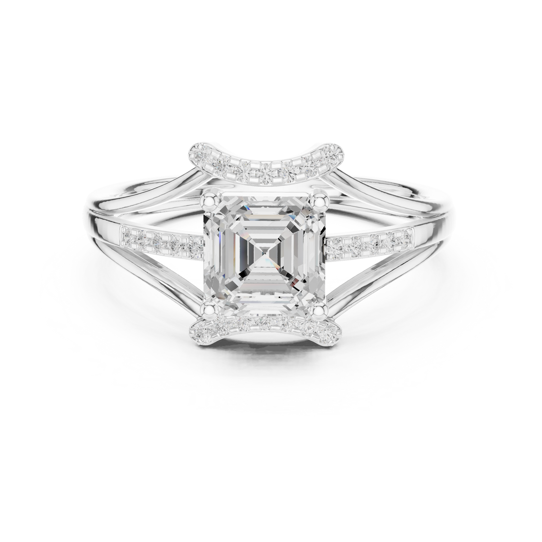 Split Shank Ring - Emerald | DDLR-505 - Rose Gold