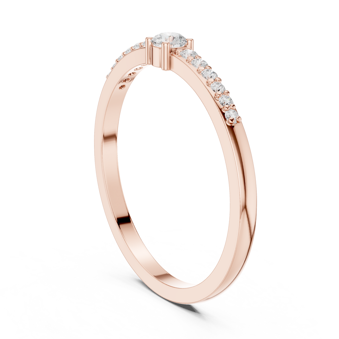 DDLR-467 - Solitaire Round Ring - White Gold