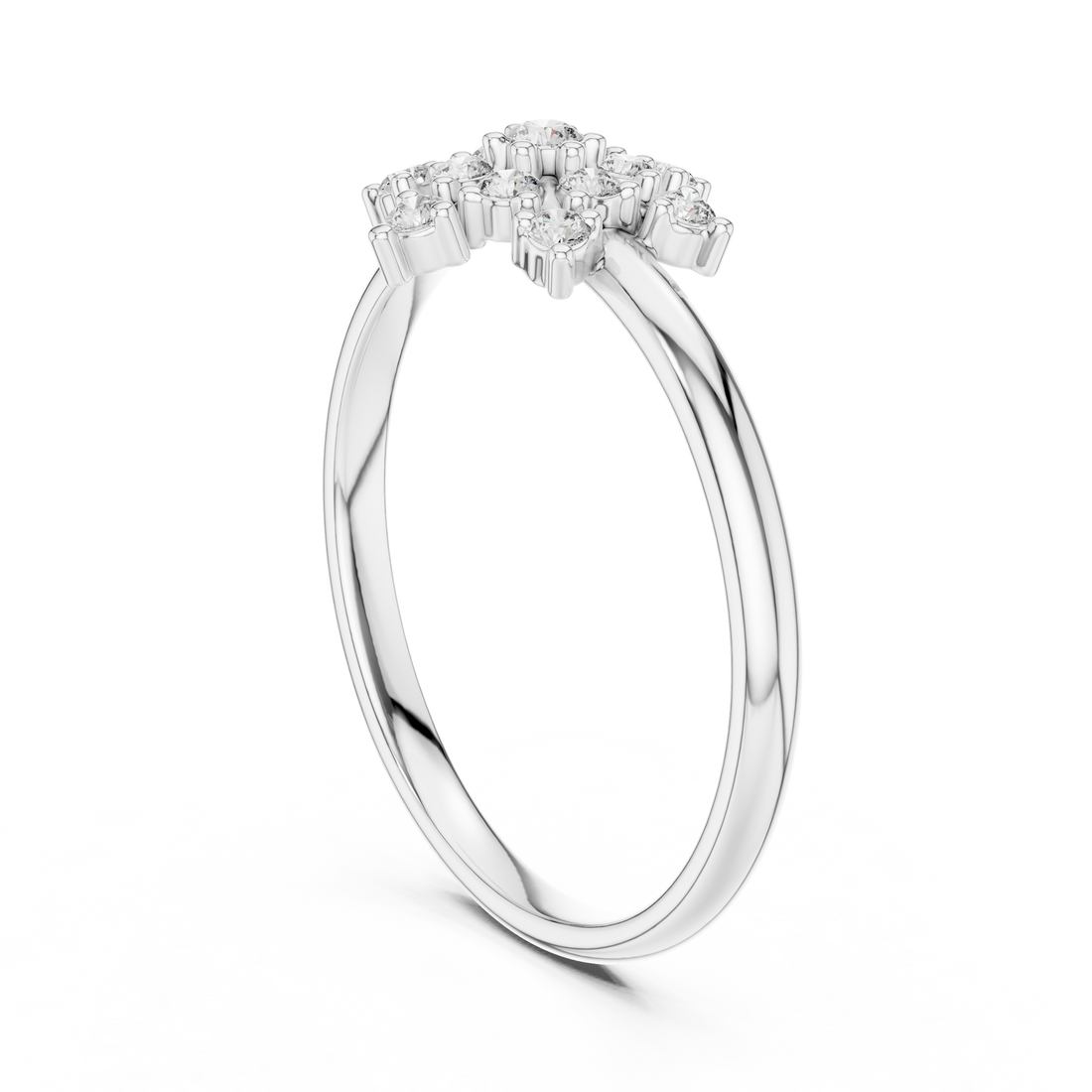 1 (346) - Fashion Round Ring - White Gold