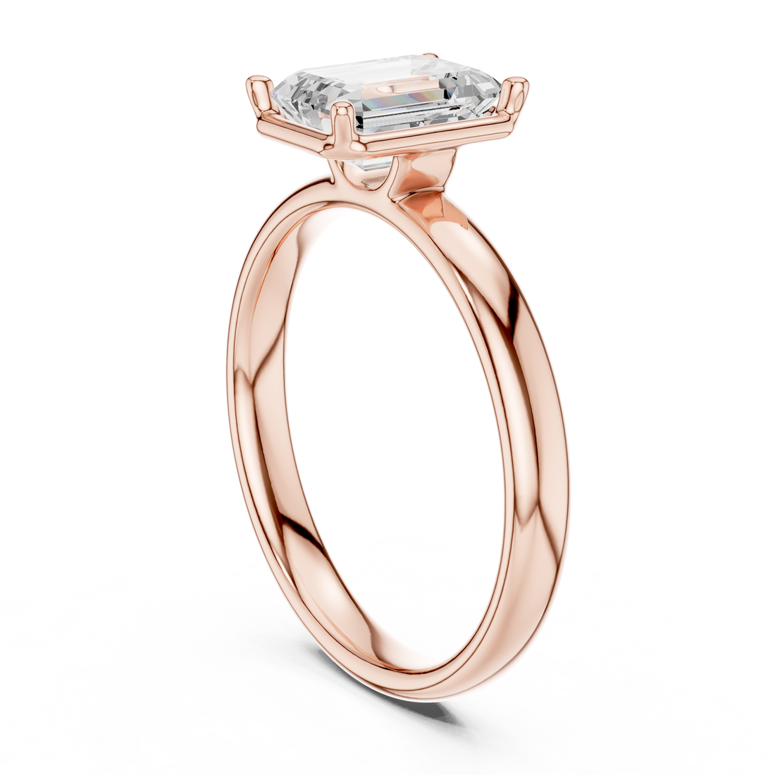 10 EM - Solitaire Emerald Ring - White Gold