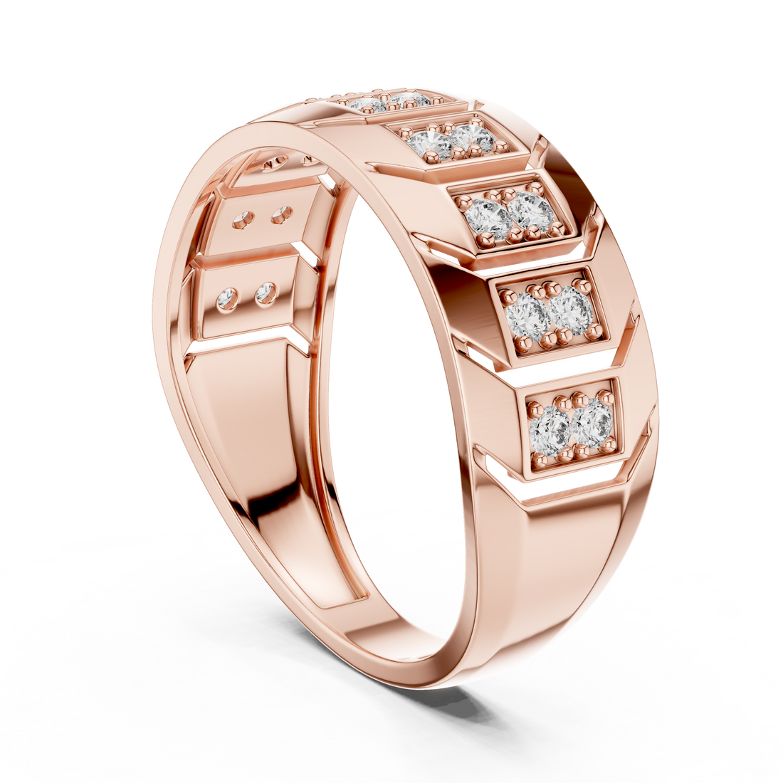 LR-01 (17) - Fashion Round Ring - White Gold