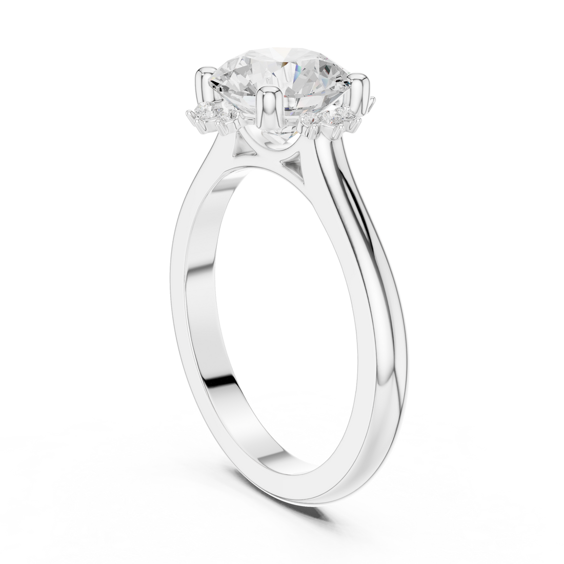 123 RD - Solitaire Round Ring - White Gold