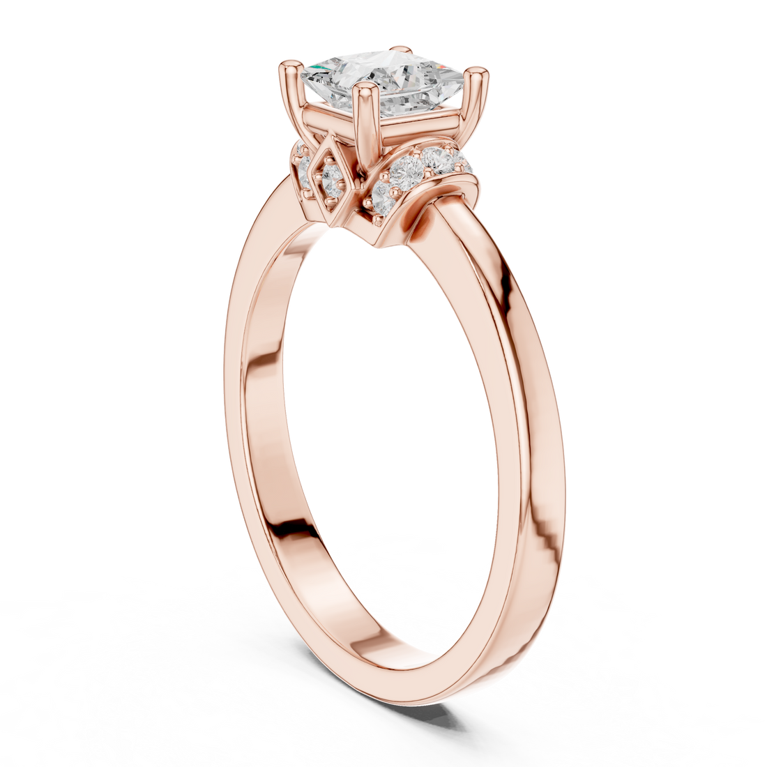 DDLR-496 - Solitaire Princess Ring - White Gold