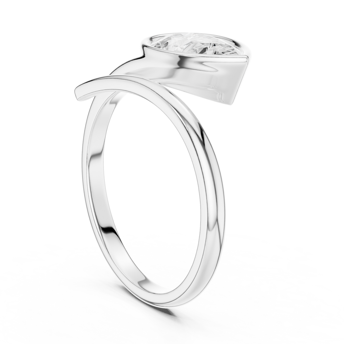 Fashion Ring - Pear | SBWR(22) - White Gold
