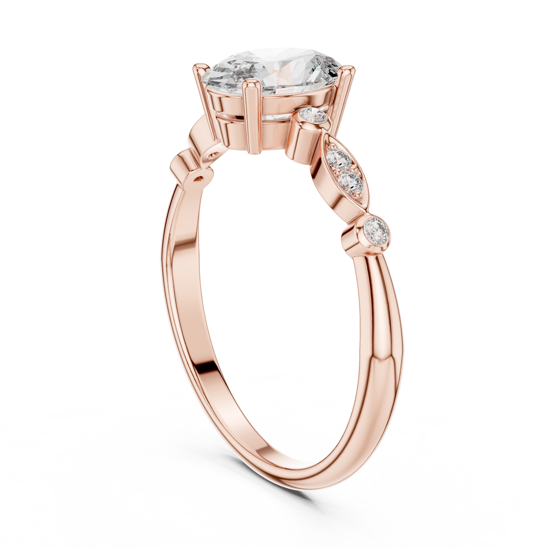 00001L (11) - Fashion Oval Ring - White Gold