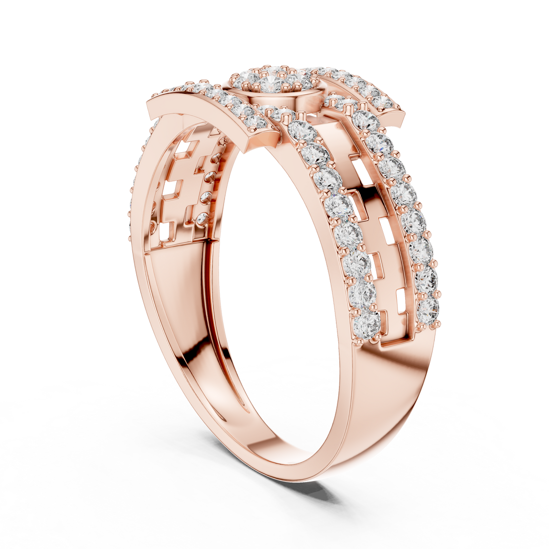 LR-01 (18) - Fashion Round Ring - White Gold