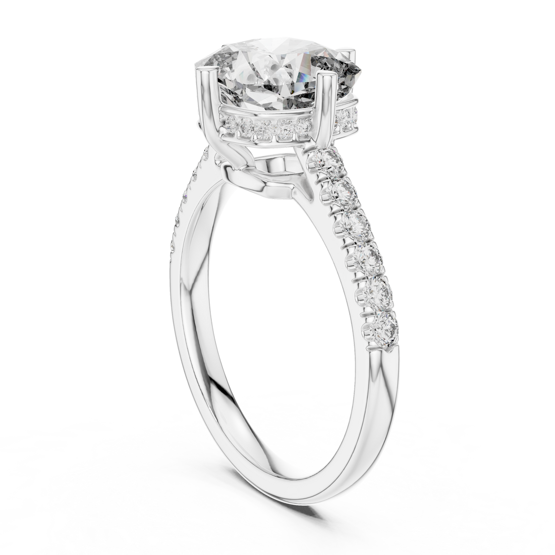 DDLR-162 - Solitaire Cushion Ring - White Gold