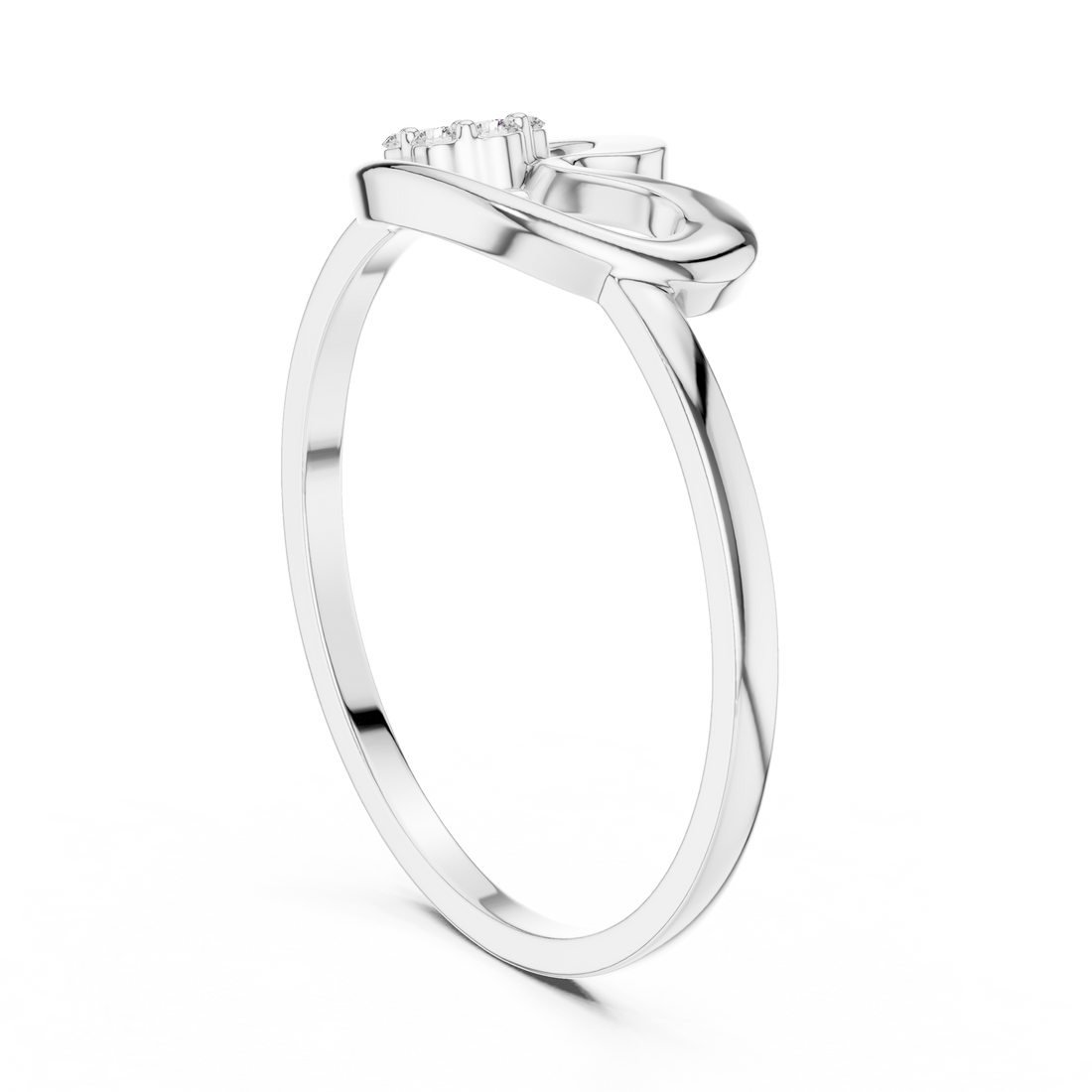DR-6209 - Fashion Round Ring - White Gold