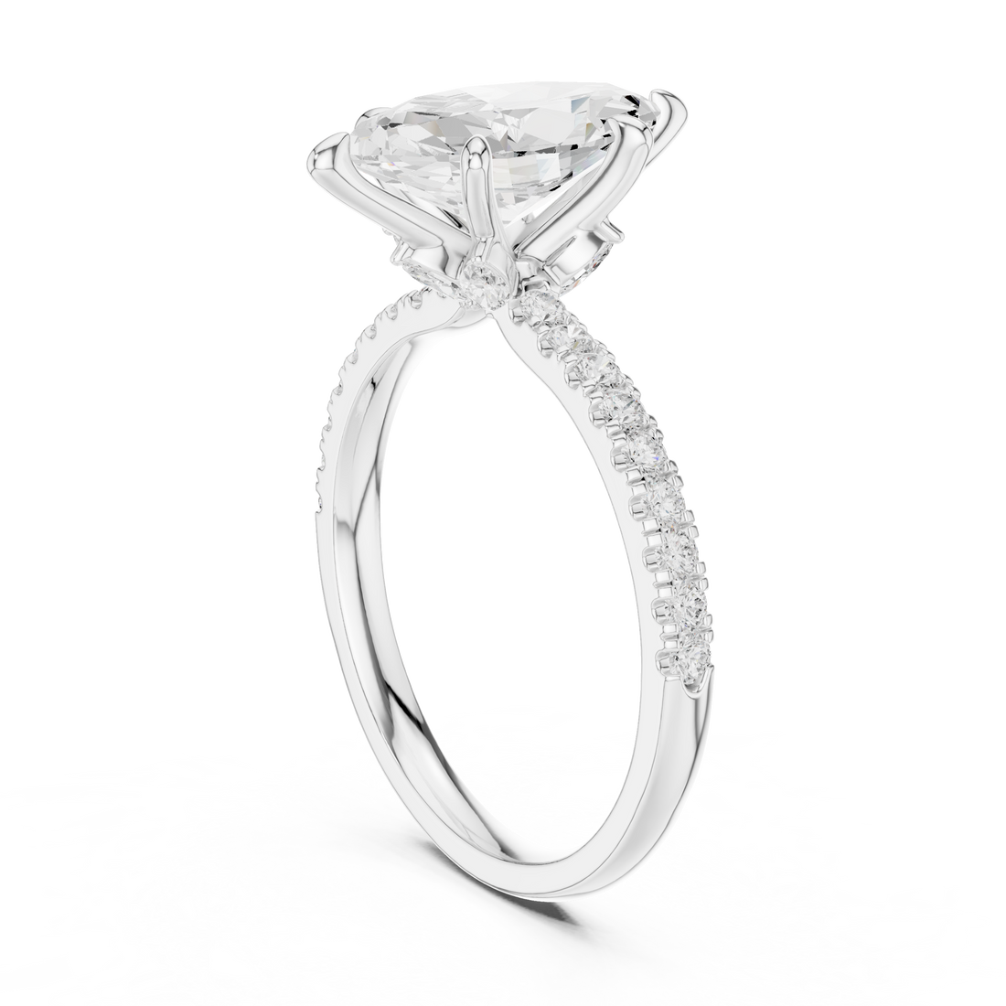 DDLR-256 - Solitaire Marquise Ring - White Gold